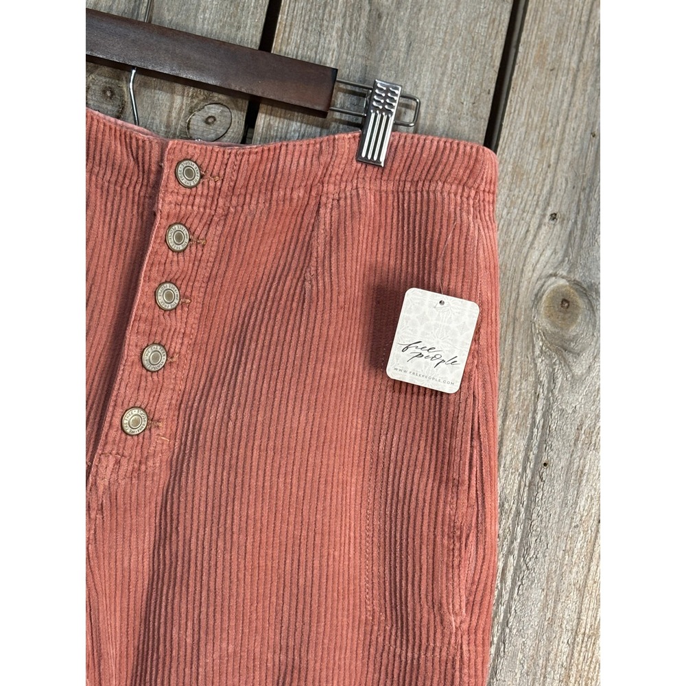 Free People We The Free Osaka Mid Rise Barrel Corduroy Pants Rose Smoke 27 NWT - Picture 2 of 9